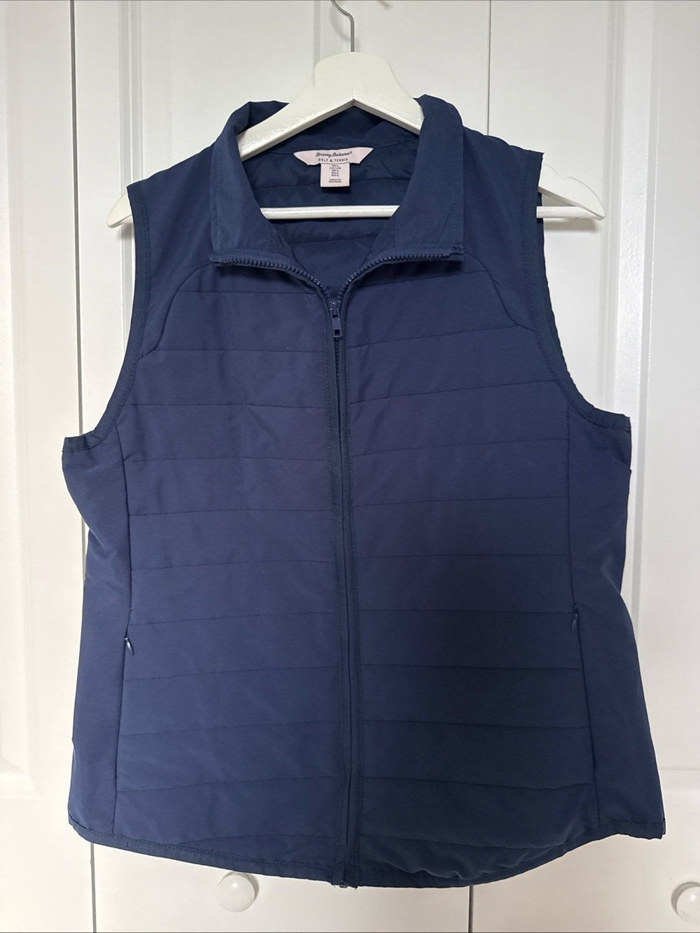 Tommy Bahama Golf & Tennis Quilted Vest Navy Blue Sz L Women's Athletic Workout